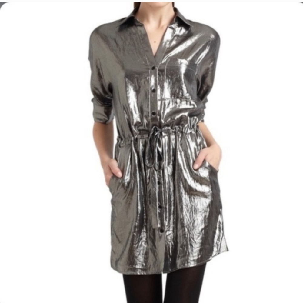 BCBGmaxazria GUNMETAL DRESS EUC